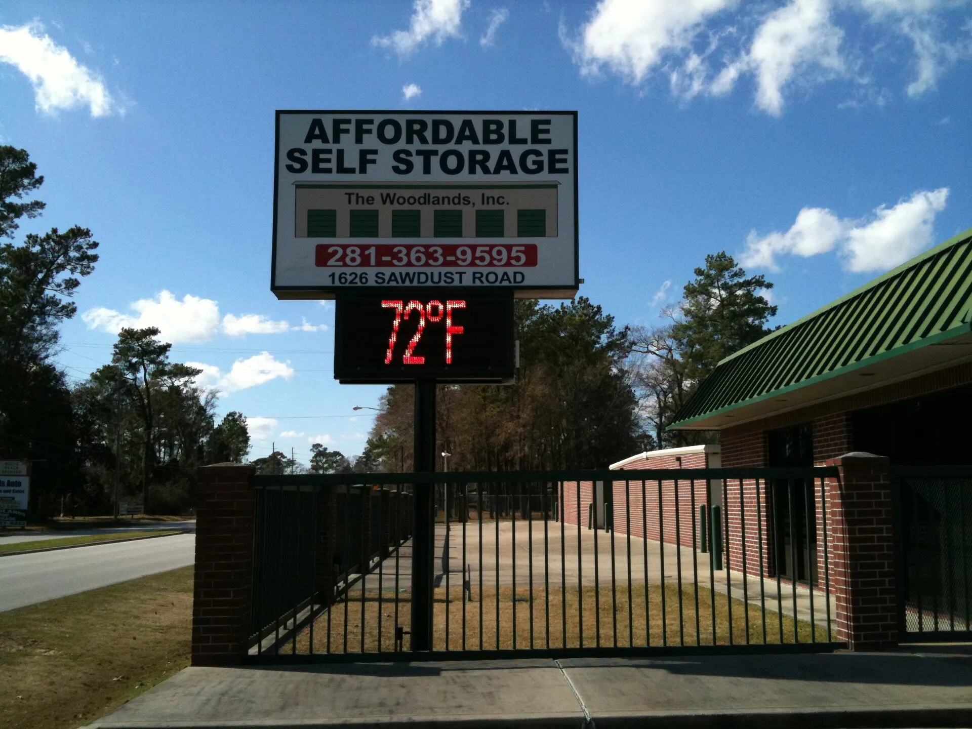 Illustrative self-storage facility entrance