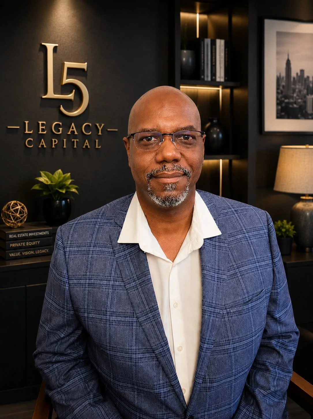 Byron Kizzie, Managing Partner, in the L5 Legacy Capital office